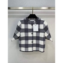 수입명품 스타일 디 체크 실크 가디건