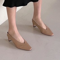 미미코코 / 슬림 모던 뮬 블로퍼 미들힐 슬리퍼 구두 키튼힐 5cm