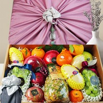 혼합 과일선물세트 애플망고 사과배 한라봉 선물세트 과일바구니 보자기 명절 설날과일세트, 프리미엄이바지9.5kg내외/고급실크보자기+노리개