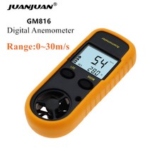 풍량 풍속 계 GM816 풍속계 휴대용 Anemometro 온도계 게이지 미터 30 메터/초 테스트 도구 40%, 한개옵션0