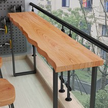우드슬랩 바테이블 창가 슬림 폭좁은 원목 벽테이블 카페 스타벅스 베란다 긴 테이블, F. 160x 45x 105cm