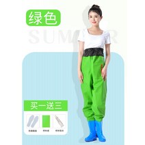 여성용 가슴장화 낚시 갯벌체험 옷 전신 귀여운 물장화 멜빵 바지 해루질, D.39, W.과일녹색허리바지