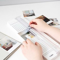 델리 휴대용 트리머 문서 재단기 스티커사진 자르기, 화이트(14251)