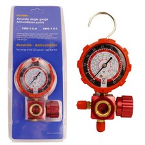 R410A R22 R134a R404A 용 에어컨 게이지 냉매 매니 폴드 게이지 압력계 밸브 800psi/500psi 비주얼 미러 포함 2021, 500psi, 03 주황색