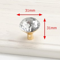 서랍손잡이 싱크대손잡이 주방 옷장 가구 장농 인테리어 럭셔리 크리스탈 구두 상자 서랍장문고리, 골드 싱글 홀-B