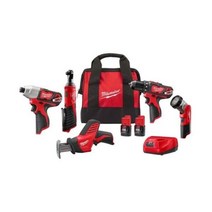 Milwaukee 밀워키 2498-25 M12 무선 리튬 이온 5-도구 콤보 키트