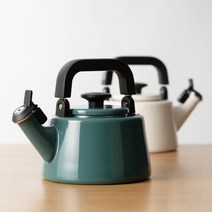 에지리 일본 법랑주전자 2.1L 삐삐 소리나는 안전한 인덕션주전자 아날로그 레트로 티포트, 와인레드