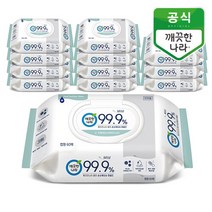 깨끗한나라 99.9% 손소독 물티슈 캡형 60매X12팩, 60매, 12팩