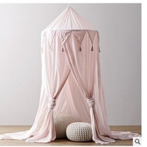 캐노피천막모기장어린이 아기 침대 캐노피 커버 코튼 린넨 모기장 커튼 침구 라운드 돔 텐트 핫세일, 01 A