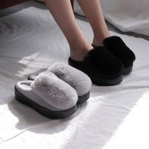 아이슈즈 여성용 보들보들 방한 슬리퍼 털실내화 굽5cm