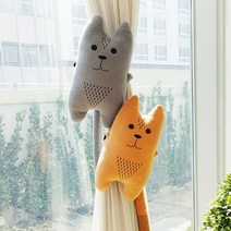 PGM1*^몰동물 커튼 타이백 커텐 장식 인형_고양이 그레이 커튼끈 인테리어 걸이 자녀방 아이 소품^*1췤pgm, a^^*옵션없슴