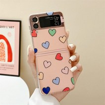 스마트폰 케이스 삼성 갤럭시 Z 플립 3 4 커버 귀여운 색상 사랑스러운 투명 하드 Flip4 Flip3 5G 카파 106395