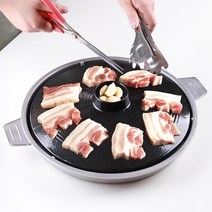 맥반석 솥뚜껑 불판 캠핑 그리들 삼겹살 그릴 마늘 고기불판, 솥뚜껑 마늘 불판