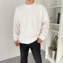 남자 루즈핏 소프트 골지 니트 맨투맨 빅사이즈