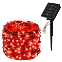 CHAI 32M 300 LED 태양 스트립 빛 홈 정원 구리 와이어 문자열 요정 야외 광 전원 크리스마스 파티 장식. A, red, 10M 100LED