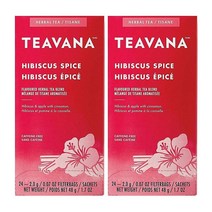 티바나 히비스커스 스파이스 허브티 24개입 2팩 Teavana Hibiscus Spice Herbal Tea, 1세트, 1ml