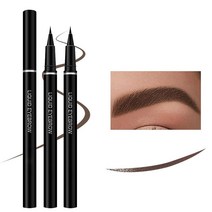 Ponhey 리퀴드 아이라이너 아이브로우 펜슬 방수 빠른 건조 포뮬러 아이 라이너 펜 여성용 퍼펙트 메이크업 817867, #02Dark Brown
