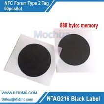 RFID스티커 태그 블랙 nfc ntag216 라벨 프로토콜 iso14443a 모든 nfc 폰용 888, 없음