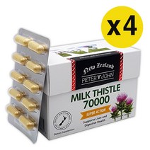 피터앤존 뉴질랜드 밀크씨슬 실리마린 70000mg 60캡슐, 4개