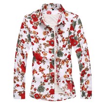 코지 업 봄 대형 인쇄 남자 청소년 캐주얼 긴팔 셔츠