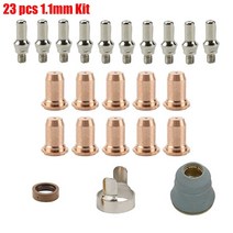 PrimeWeld CUT60 전극 팁 컵 절단 노즐 부품 플라즈마 커터, [02] 23 pcs 1 1mm Kit
