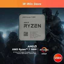 라이젠5800X AMD Ryzen 7 5800 R7 3.4 GHz 8 코어 16 스레드 65W CPU 프로세서 100-000000456 소켓 AM4 와, 한개옵션0