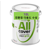 [노루페인트] 18L 친환경 젯소 없이 사용 가능한 만능 수성페인트 순앤수 올커버 유광/반광/무광 화이트 - 벽지/철문/방문/베란다, 유광-18L(화이트), 1개
