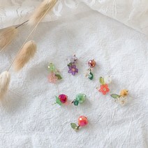 [1개]고리형 과일 꽃 팬던트 비즈공예 조립 볼핀 팔찌 목걸이 귀걸이 악세사리재료 diy, 퍼플꽃포도믹스