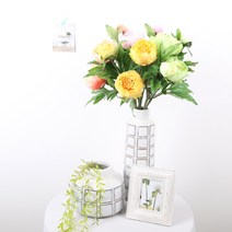 마쉬매리골드 조화 고속터미널 꽃 시장 블루밍 피오니 가지 72cm, SALMON (WT322011)