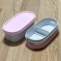 타파웨어 틴틴 도시락통 2단도시락 연핑크, 1개