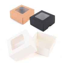 창문형 정사각 선물상자 선물박스 떡상자 답례떡 백설기 꽃상자 포장, 색상/사이즈, 대 - 브라운
