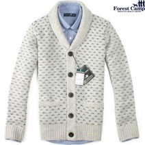 [FOREST CAMP]Lambswool Cardigan 자가드 숄카라 가디건[FCSW4405-Oatmea]