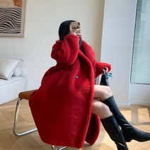 알파카코트 울 숏 하프 밍크 여성 트렌치 니트 무스탕 여성용 고급 테디 베어 코트 비드 사이즈 알파카 모피 루즈 패션 라펠 긴팔 리얼 재킷 가을 겨울