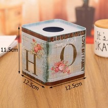 티슈 케이스 화장지 휴지 인테리어 flower square tin tissue box 수건 냅킨 종이 상자 홀더 커버 종이 디스펜서 홈 장식 주방 보관 상자, c