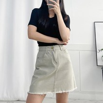 (모노레인) 세미 코튼 미니 스커트 D 2637 (D 2036 코디)
