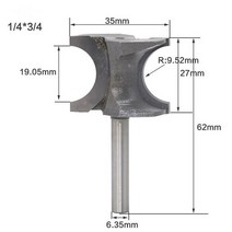 산업용 목재 라우터 비트 커터용 카바이드 반원형 아크 나이프 Fresas 파라 마데이라 CNC 목공 도구, 05 19.05