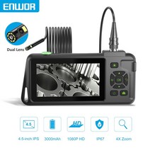 산업용 배관 탐지 내시경 카메라 ENWOR 4.5 인치 IPS 컬러 스크린 단일 및 이중 방수 검사 단단한 케이블 체크 자동차 3.9mm 8mm 보스코프, 중국, 2m, 3.9mm 싱글
