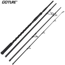 문어낚시대 Goture-Bravel 4 섹션 서핑로드 9FT 10FT 탄소 섬유 서핑 낚싯대 농어 송어 스피닌 여행용, 12피트