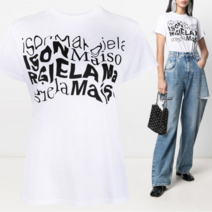 메종마르지엘라 21SS 디스토션 로고 티셔츠 S51GC0505 S22816 100