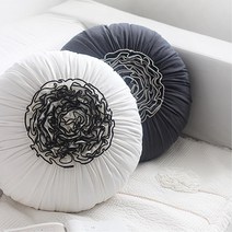 소파 침실 분위기 연출 화려한 레이스 프릴 호박 쿠션 오피스텔 비개 카페 집들이선물 신혼집, 네이비