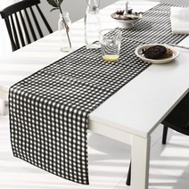 스타일링홈 깅엄 방수 테이블러너 블랙, 상세설명 참조, 없음