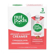 Nutpods Almond Coconut Creamer Cinnamon Swirl 넛팟 아몬드 코코넛 크리머 시나몬 스월 11.2oz(330ml) 3개입