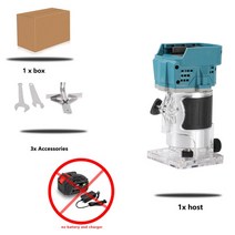 목공대패 밀링커터18V 무선 전동 트리머 목재 핸드 조각 슬로팅 트리밍 기계 라우터 마키타 배터리 공구, 01 no plug no battery