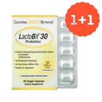1+1 CGN 캘리포니아 골드 뉴트리션 락토 비프 유산균 300억 180 베지캡슐 LactoBif 30 프로바이오스틱 프로바이오틱스 프로바이오틱