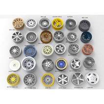 4Pcs 118 스케일 자동차 모델 휠 19 수정 사용자 정의 TE37 BBS ROTIFORM GTR 184ce28 토스 휠 허브, [19] BBS CHR