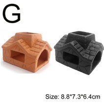 수족관 장식 세라믹 물고기 시클리드 숨어있는 동굴 자바 이끼 수생 식물, [01] Color Red, [06] G