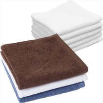 송월타올 친환경 최고급면사 호텔손30 10장 손수건 핸드타올 카페행주 다용도타올, 01.갈색10장