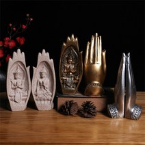 관세음보살상 금불상 약사여래불 new buddhism hand of buddha statue 수지 조각 입상 사무실 홈 장식 데스크탑 장식 수제 공예 현대 미술, d