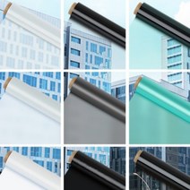 사생활보호 국산 물로붙이는 창문필름 암막 단열 시트지 유리 자외선차단 투명 반투명 썬팅지, 연블랙