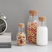 [TDY]코르크마개 내열유리 우유병(3size), 중(300ml)